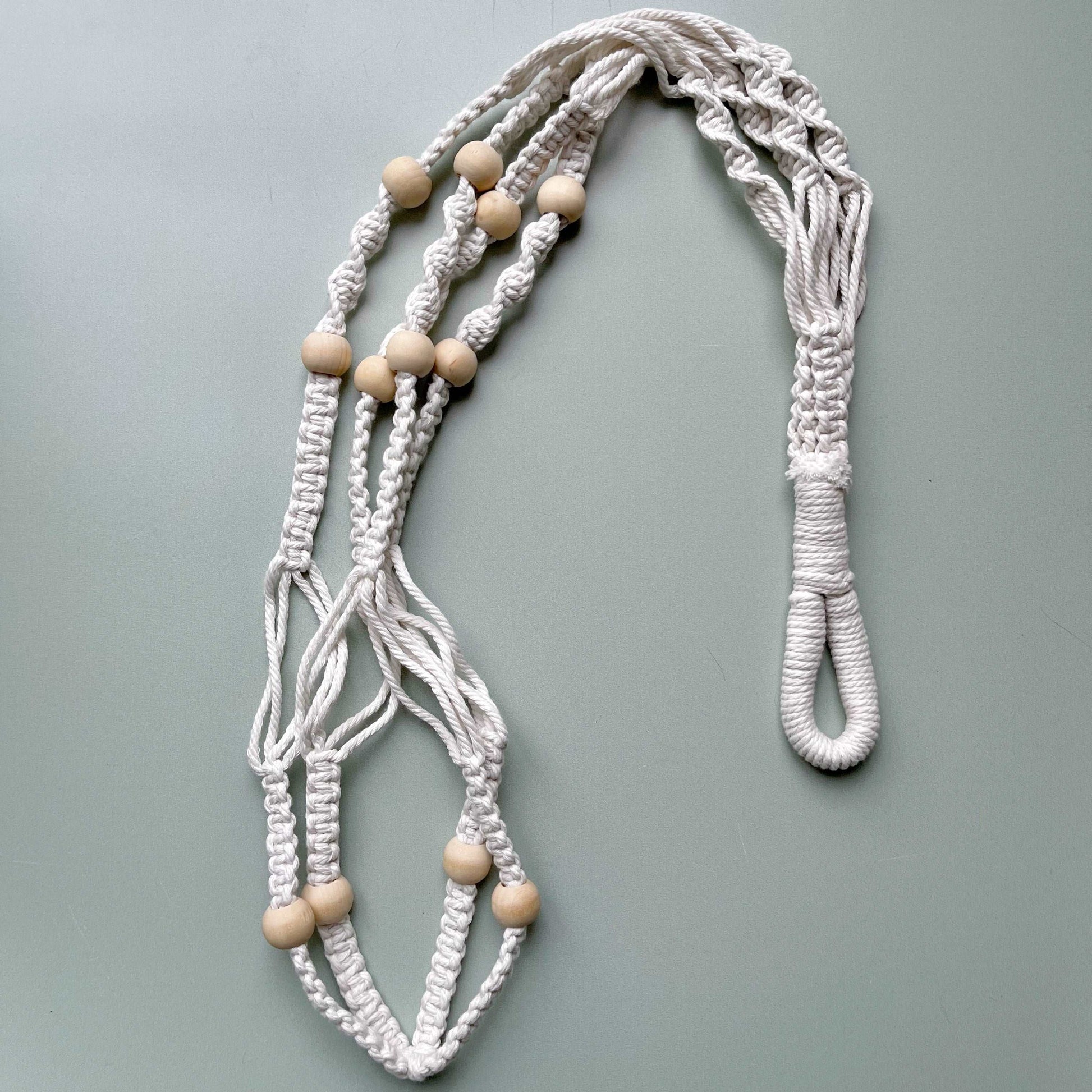 Macrame Plant Hanger with Beads