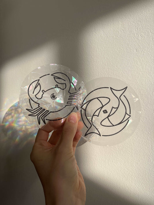 Rainbow Suncatcher Window Sticker - Zodiac Signs