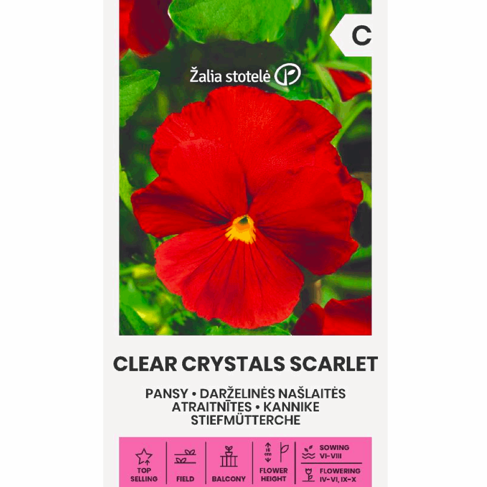 Pansy Clear Crystals Scarlet - Seedor